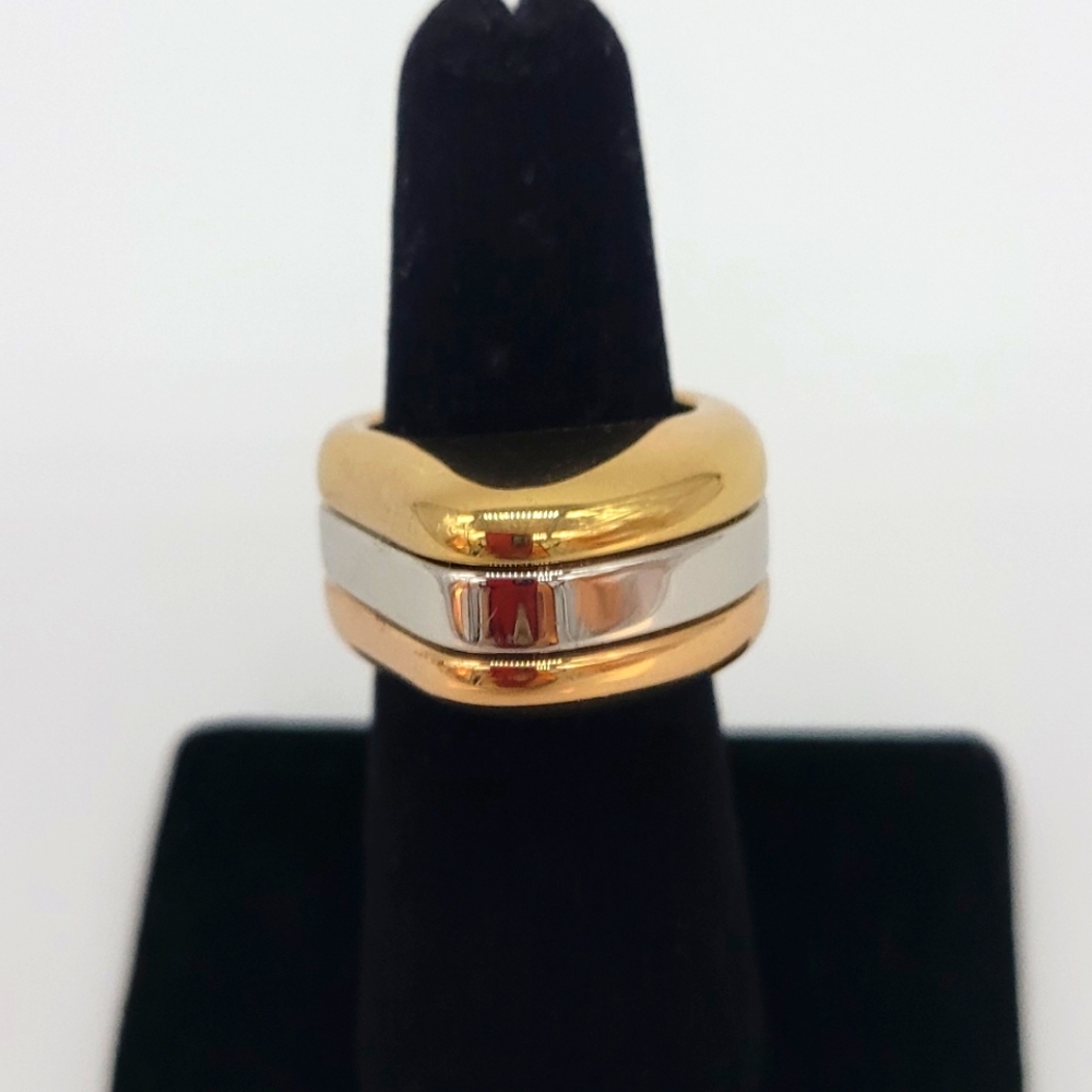 Vita Fede Panini Two-Tone Rose Gold $ White 24k Gold-Plated Ring